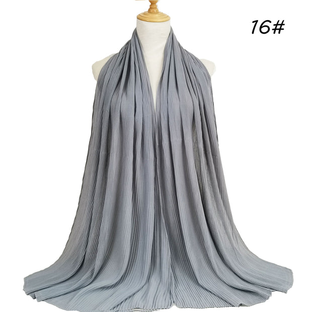 All-atch Pearl Chiffon Fine Lines Long Scarf Muslim Women's Turban - Touch of Madina
