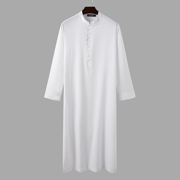 Jubba Thobe Long Sleeve Solid Color Breathable Robes - Touch of Madina