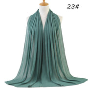 All-atch Pearl Chiffon Fine Lines Long Scarf Muslim Women's Turban - Touch of Madina